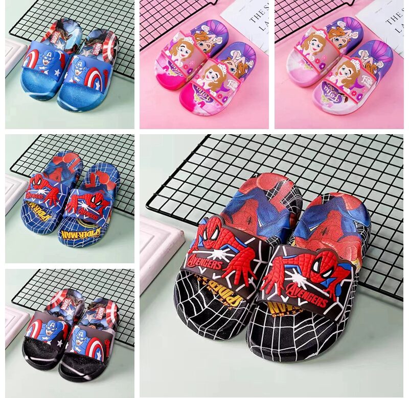 Chlapeček Kreslený Kapitán Amerika Spiderman Sofia Plážové Pantofle Dětské Holčičky Boty Dětské Letní žabky Halové roztomilé sandály
