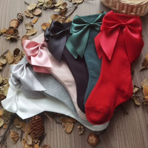 Dětské Dívčí Ponožky Podzimní Batole Big Bow Kolena Vysoké Dlouhé Měkké Roztomilé Dětské Vánoční Ponožka Bavlna Červená Ponožka pro novorozence Pro 0-5 let