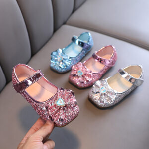 Disney Frozen Elsa Princess Designer Crystal Neformální ploché boty pro děti Dívky Bling Dětské boty Dětské ploché tenisky Hranatá špička