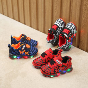 Svítící tenisky Boty Kreslený Sportovní Volnočas Dětské boty S LED Světlem Svítící chlapecké Prodyšné tenisky Síťovaný povrch