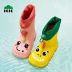 Kocotree dětské boty do deště Chlapecké a dívčí protiskluzové plyšové boty do deště Chlapecké a dětské boty do vody Gumové boty Roztomilé