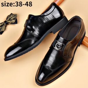 Pánské kožené boty luxusní značkové špičaté obchodní šaty pracovní boty svatební boty pro muže společenské boty pánské pánské plus velikost 38-48