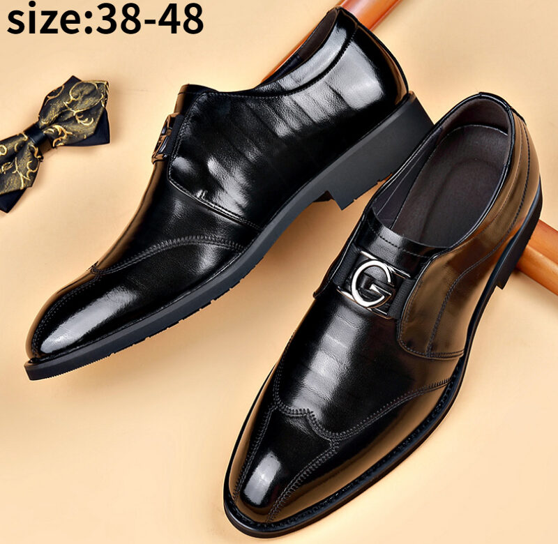 Pánské kožené boty luxusní značkové špičaté obchodní šaty pracovní boty svatební boty pro muže společenské boty pánské pánské plus velikost 38-48