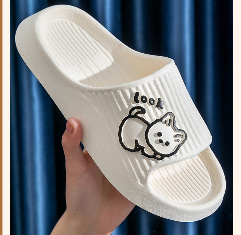 Nové roztomilé kreslené kočičí pantofle Dámské léto Protiskluzové pár skluzavky Silné domácí pantofle Vnitřní koupelna Žabky Plážové sandály