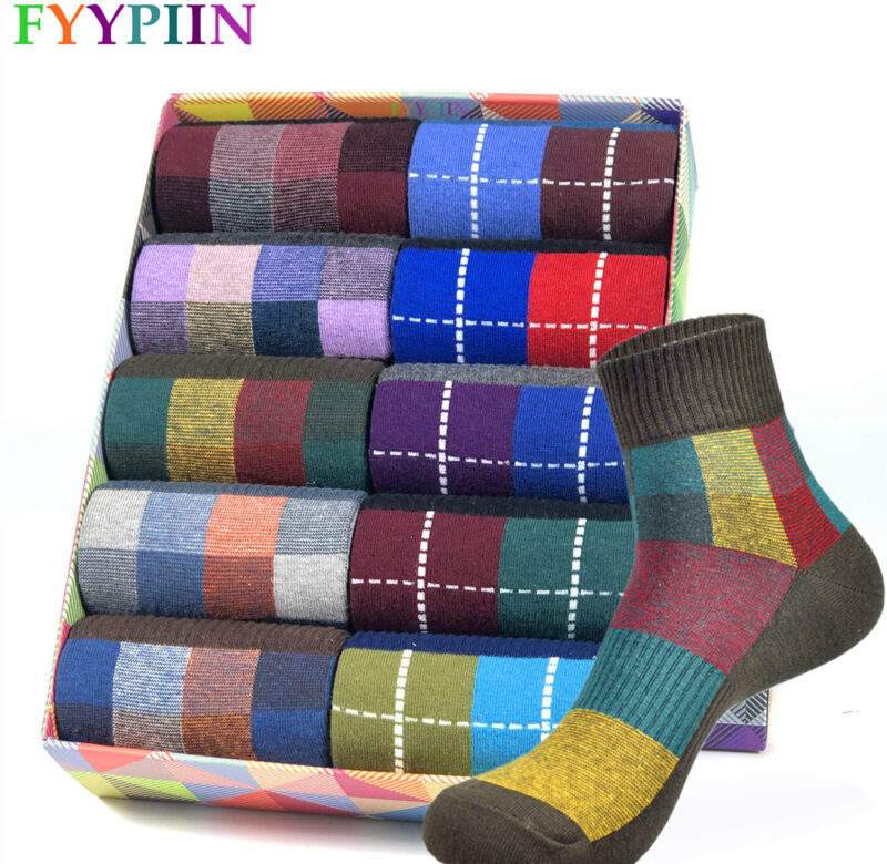 Nové pánské jarní a letní bavlněné vícebarevné krátké ponožky vysoce kvalitní kompresní móda Šťastná novinka Nízký střih ponožky