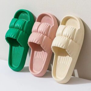 letní plážové tlusté pantofle na platformě dámské korejské pantofle Eva pro domácí žabky dámská móda měkká podrážka oblačné sandály